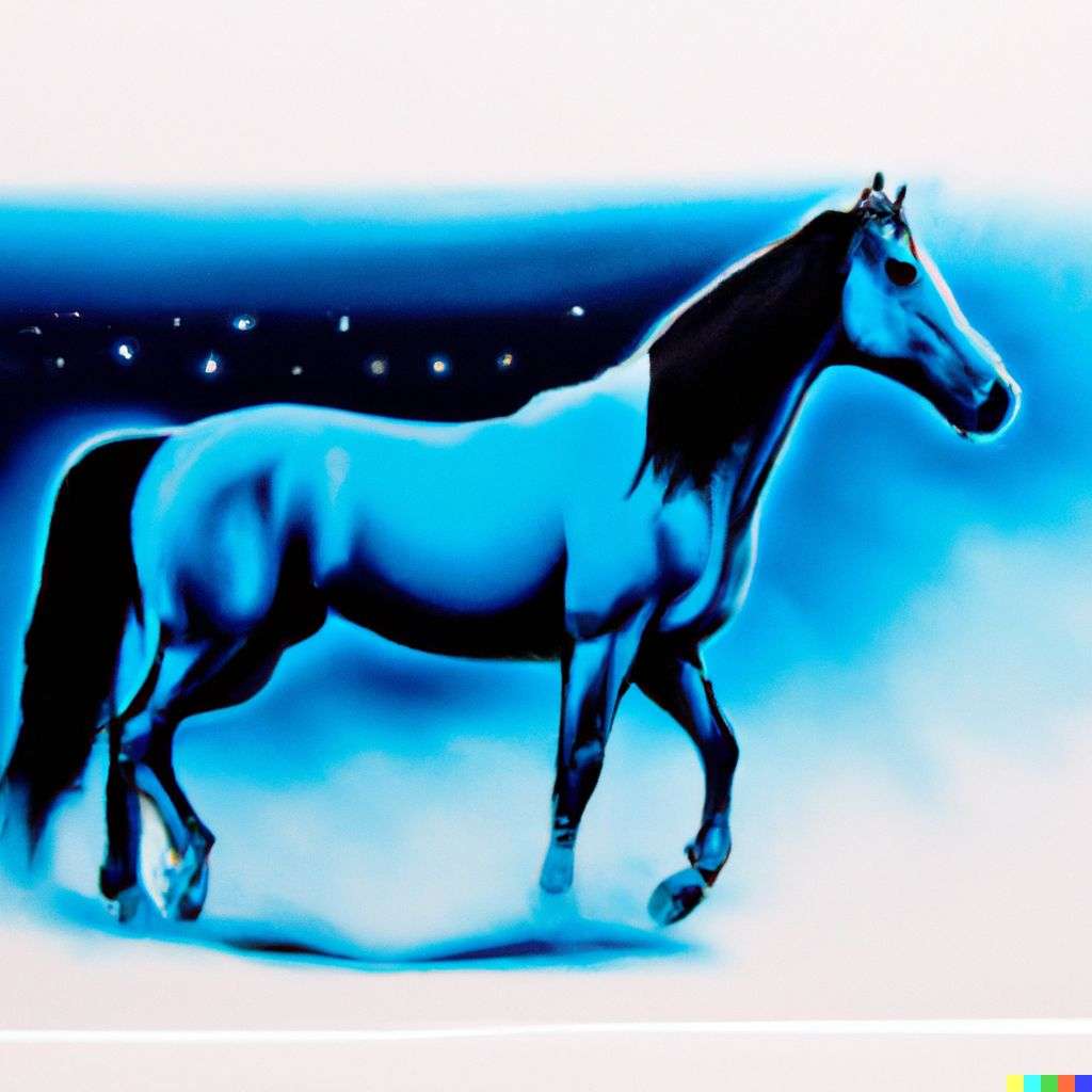 a horse, airbrush painting, stencil art